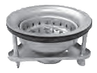 Basket strainer, EZ ON, satin stainless steel, fits sink openings of 3 1/2 - 4 CUSTOM