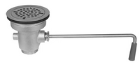 Commercial sink drain, twist lever 3 1/2 sink opening x 1 1/2 drain