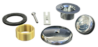 Bath waste toe touch trim kit, w/1or2 hole face plate, spud and bushing, Chrome