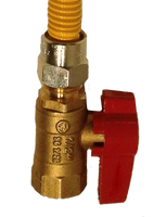 SS gas connector yellow coated 1/2id 3/4mip x 3/4mip x 24 w/gas ball valve