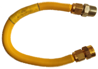 SS gas connector yellow coated 3/4id 1fip x 1mip x 24