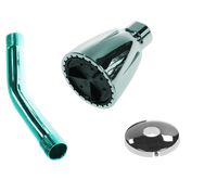 Shower head, w/brass ball Chrome, 6 arm, & arm flange w/set screw (1-23001, 1-23020, & 1-23027)