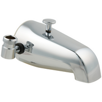 Tub diverter spout 1/2 or 3/4ip w/bushing, diecast, w/side connection for personal shower