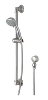 Hand-held shower set, five setting head, 24 slide bar, 60 hose, and drop ell w/vacuum breaker BRUSHED NICKEL