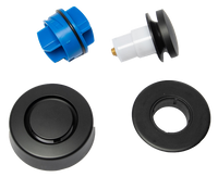 Bath waste FLEX, toe touch, Matte Black, finished drain spud