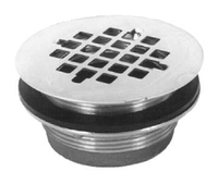 Shower drain brass body and locknut, internal locknut and gasket, 2
