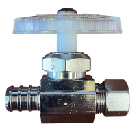 Straight stop 1/2crimp pex x 3/8comp (multi-turn) TPC