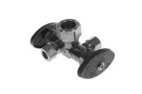 Ball valve supply stop dual handle/dual outlet 1/2nom x 3/8comp x 3/8comp TPC