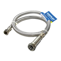 SS Braided supply line for kit/lav 3/8comp x 3/8comp x 20