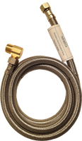 SS Braided dishwasher connector 3/8 comp x 3/8 comp x 60 with 3/8 male comp x 3/8 mip 90