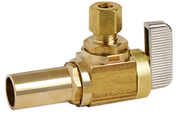Ball valve angle stop 1/2 male press x 1/4comp rough brass Dahl