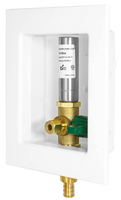 Icemaker outlet box w/PexB valve hammer arrester (white)