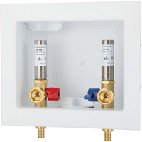 Washing machine box, center outlet, pexB, w/ hammer arrestors