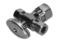 Ball valve supply stop dual outlet 5/8comp x 3/8comp x 3/8comp TPC