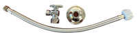 Toilet 12 supply kit, w/stop, SS braided connector 12 and flange