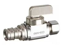 Ball valve straight stop 1/2 PexA x 3/8comp Dahl