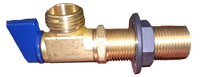 Ball valve washer stop 1/2mip/c blue handle shank for washer box rough brass DAHL