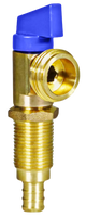 Ball valve washer stop 1/2 PexB blue handle, long shank, for washer box rough brass