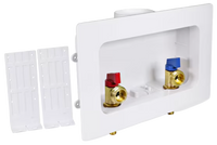 Washing machine box, center outlet, pexB, 1/4turn valves