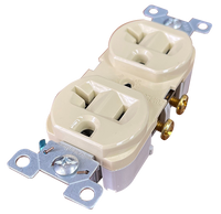 Duplex receptacle, Ivory, 125V/20A