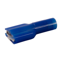 Terminal, slip on, solderless, fully insulated, female, wire 16-14, (50 per pack, sold per pack)