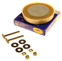 Wax ring #3 w/horn no-seep w/poly urethane for floor mount or wall hung closet 3 & 4 w/5/16 flange bolts dbl nuts/washers (1-40523/1-40679)