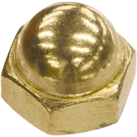 Acorn nut for flange bolt 1/4, brass