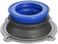 Perfect Seal wax ring, universal fit, rubber gasket with encapsulated wax, and bolts, accommodates flange heights from 1/2 above floor to 1 1/2 below floor