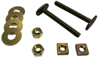Flange bolt kit 1/4 x 2 1/4 double nuts and washers (pair) brass