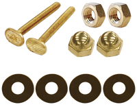 Flange bolt kit 5/16 x 3 1/2 double nuts and washers all brass (pair)