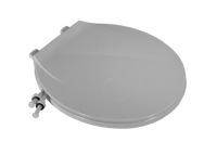 Toilet seat, round front w/lid, plastic, white