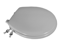 Toilet seat, round front w/lid, wood, white
