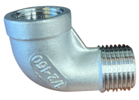 Stainless steel 90 ell, 1/2 street