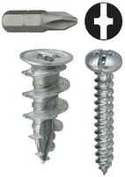 Dottie wall driller kit, for sheet rock, zinc anchor, 1 1/4 long