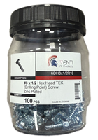 Sheet metal screw self drilling #8 x 1/2, 100 per pack