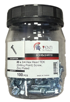 Sheet metal screw self drilling #8 x 3/4, 100 per pack