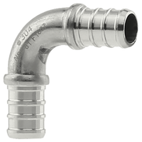 Pex B fitting, stainless steel, 90, 1/2