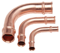 RLS copper press 90 elbow long radius 3/8