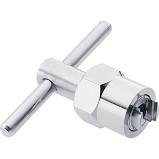 Puller for Moen 1200 1225 & 1222 style cartridges, for single handle faucets, chrome plated steel construction