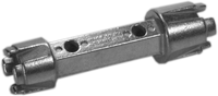 Wrench, spud for tub shoes with cross, heavy duty die-cast aluminum, prevents scratching of decorative finishes, either crescent wrench or large phillips screwdriver can be used to turn the tool, 6 length