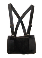Back support, black, w/suspenders, Medium (32 - 38)