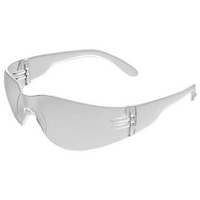 Safety glasses, high impact polycarbonate lens, anit-fog, scratch resistant, non slip nose cushion, adj temples, clear