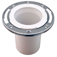 PVC closet flange w/adj stainless steel ring, 3 inside, 4 long