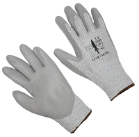 Glove, cut resistant knit, 13 gauge, cut level 6, Gray, PU coated palm, X-LARGE (SOLD/PAIR)