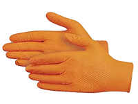 Glove, nitrile orange, 8mil, with raised grip, X-LARGE (SELL/BOX)