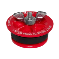 Red rubber test plug w/large wingnut, 2 Pasco