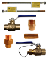 Water heater install kit (electric) w/drain valve, nipple and 24 line