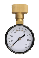 Pressure gauge for water, 2 diameter, 3/4 female swivel hose thread, 160#