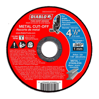 Diablo metal cut off blade for angle grinder, .04 thick, 4 1/2 diameter