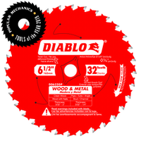 Diablo saw blade carbide for wood and metal 6-1/2 x 32 teeth